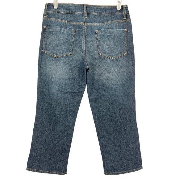 Faded Glory Women's Cropped Jeans Size 10 Straight Leg Mid Rise Stretch Blue - Picture 2 of 9